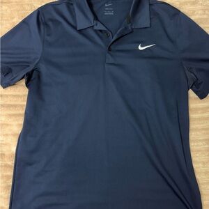 Nike Men's Navy Polo with White Swoosh
